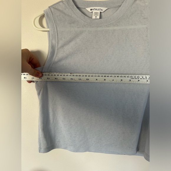 ATHLETA BREEZY MUSCLE TANK XS Snowfall Blue - Picture 5 of 7